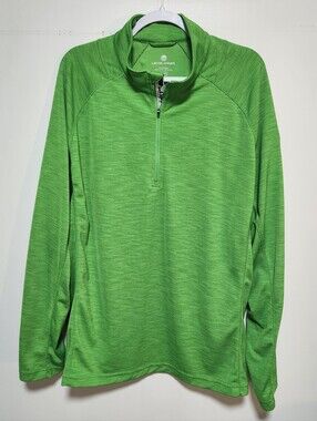 Levelwear Bright Green Quarter‑Zip Pullover